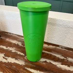 Large green Starbucks tumbler
